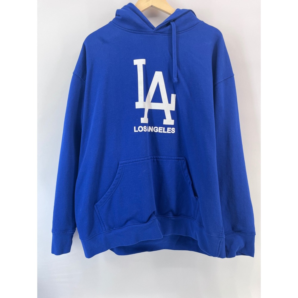 Los Angeles LA Graphic Hoodie Royal Blue Mens 2XL Pullover Sweatshirt